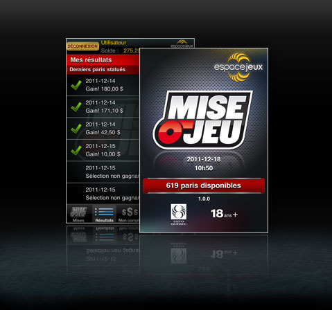 Place your bets online through Mise-o-jeu mobile application